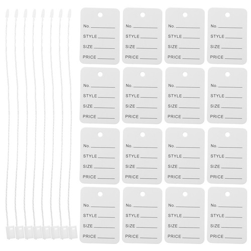 White paper hang tags - white, for