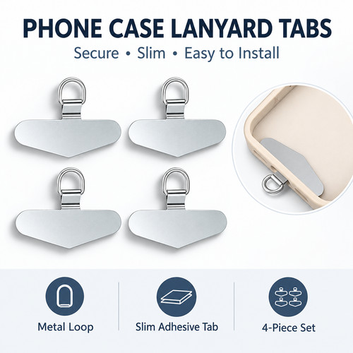 4pcs metal phone tether - 4pcs, tags